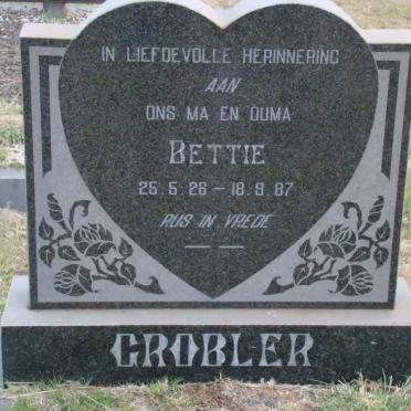 GROBLER Bettie 1926-1987