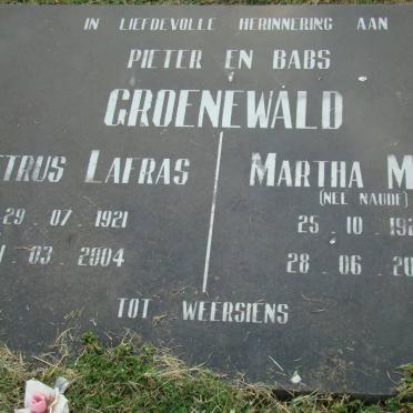 GROENEWALD Petrus Lafras 1921-2004 &amp; Martha Maria NAUDE 1923-2004
