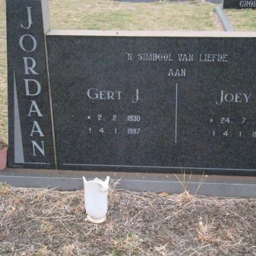JORDAAN Gert J. 1930-1987 &amp; Joey J. 1906-1985