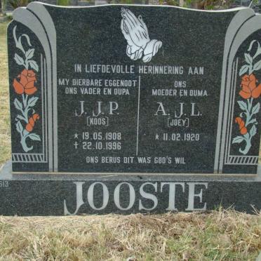 JOOSTE J.J.P. 1908-1996 &amp; A.J.L. 1920-