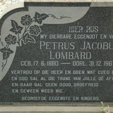LOMBARD Petrus Jacobus 1880-1967