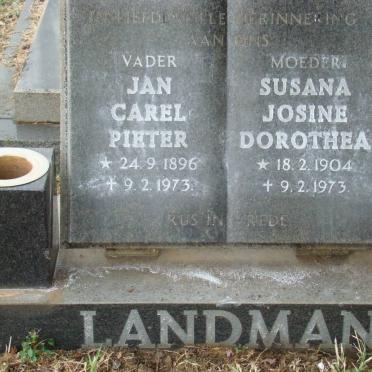 LANDMAN Jan Carel Pieter 1896-1973 &amp; Susana Josine Dorothea 1904-1973