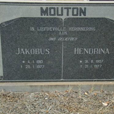 MOUTON Jakobus 1910-1977 &amp; Hendrina 1907-1977