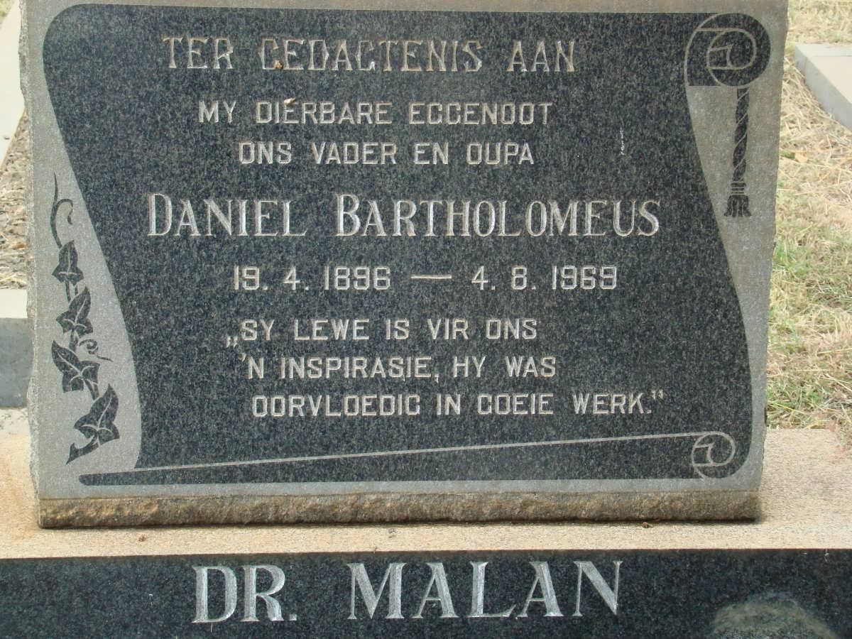 MALAN Daniel Bartholomeus 1896-1969