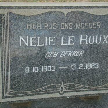 ROUX Nelie, le nee BEKKER 1903-1983