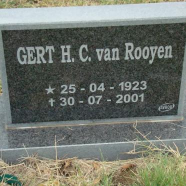 ROOYEN Gert H.C., van 1923-2001