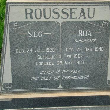 ROUSSEAU Sieg 1928-1969 &amp; Rita BISSCHOFF 1940-1969