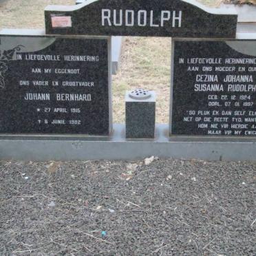 RUDOLPH Johann Bernard 1915-1982 &amp; Gezina Johanna Susanna 1924-1997