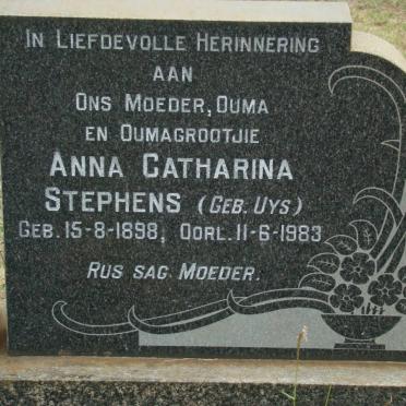 STEPHENS Anna Catharina nee UYS 1898-1983