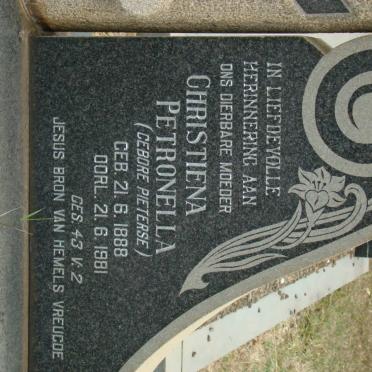 TRUTER Petrus Johannes 1885-1967 &amp; Christiena Petronella PIETERSE 1888-1981 