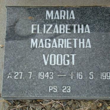 VOOGT Maria Elizabetha Magarietha 1943-1998