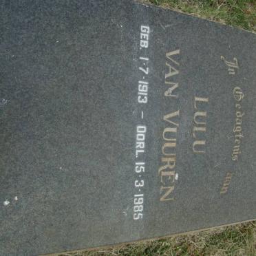 VUUREN Lulu, van 1913-1985