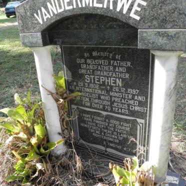 MERWE Stephen, van der 1902-1997