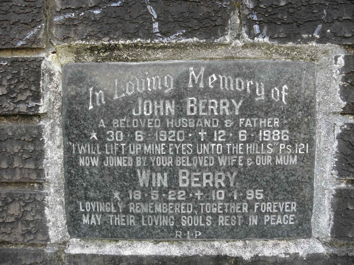 BERRY John 1920-1986 &amp; Win ??22-??95