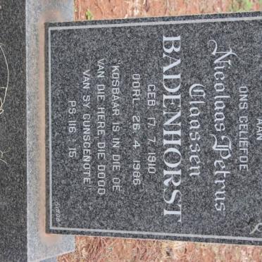 BADENHORST Nicolaas Petrus Claassen 1910-1986