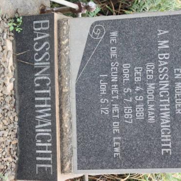 BASSINGTHWAIGHTE A.M. nee MOOLMAN 1881-1967