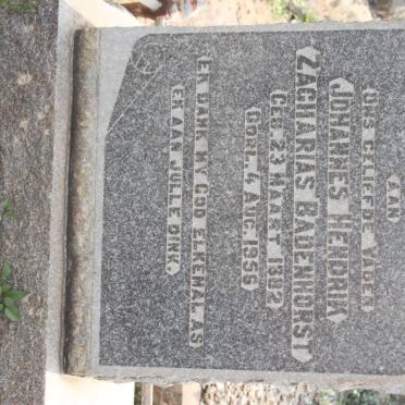 BADENHORST Johannes Hendrik Zacharias 1882-1956