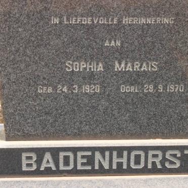 BADENHORST Sophia Marais 1920-1970