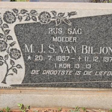BILJON M.J.S., van 1897-1979