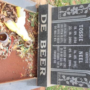 BEER Neel, de 1931-2006 &amp; Tossie 1930-2002