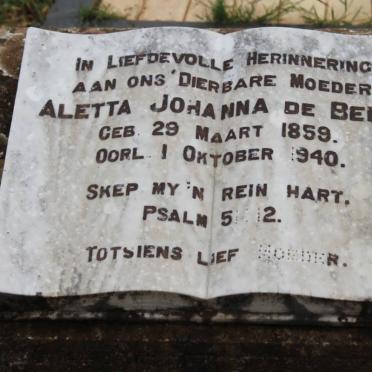 BEER Aletta Johanna, de 1859-1940