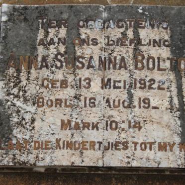 BOLTON Anna Susanna 1922-1922
