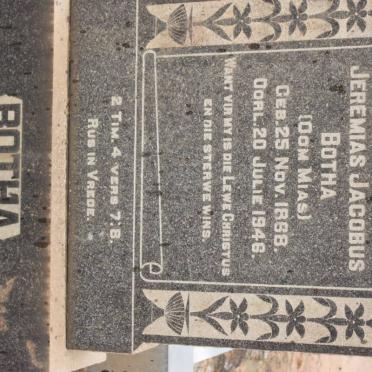 BOTHA Jeremias Jacobus 1868-1946