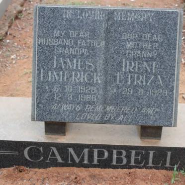 CAMPBELL James Limerick 1928-1986 &amp; Irene Etriza 1929-