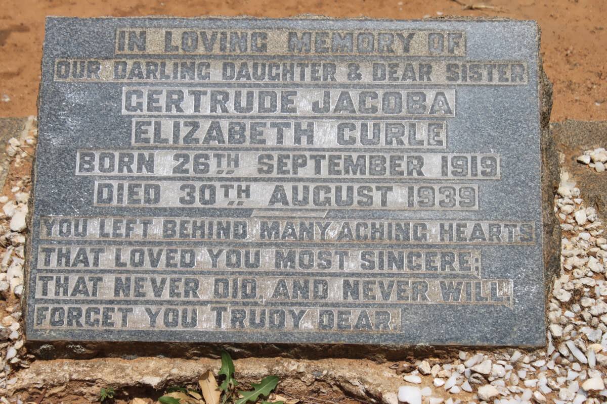 CURLE Gertrude Jacoba Elizabeth 1919-1939