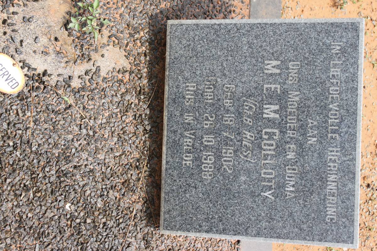 COLLOTY M.E.M. nee RIES 1902-1988