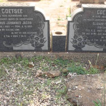 COETSEE Petrus Johannes Jacob 1893-1957 &amp; Elizabeth Maria COETZEE 1897-1966