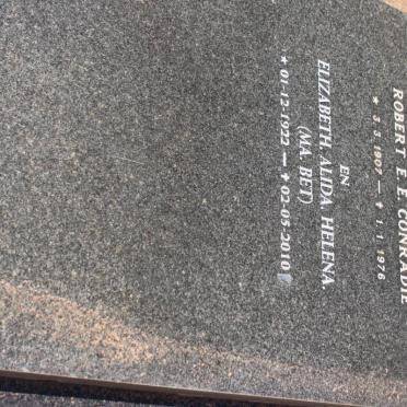 CONRADIE Robert E.E. 1907-1976 &amp; Elizabeth Alida Helena 1922-2010