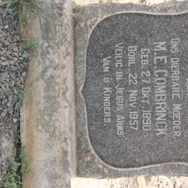 COMBRINCK M.E. 1890-1957