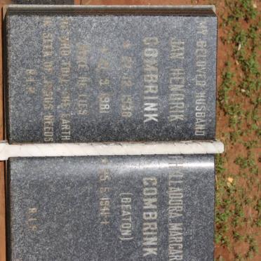 COMBRINK Jan Hendrik 1938-1981 &amp; Phylladora Margary BEATON 1941-?