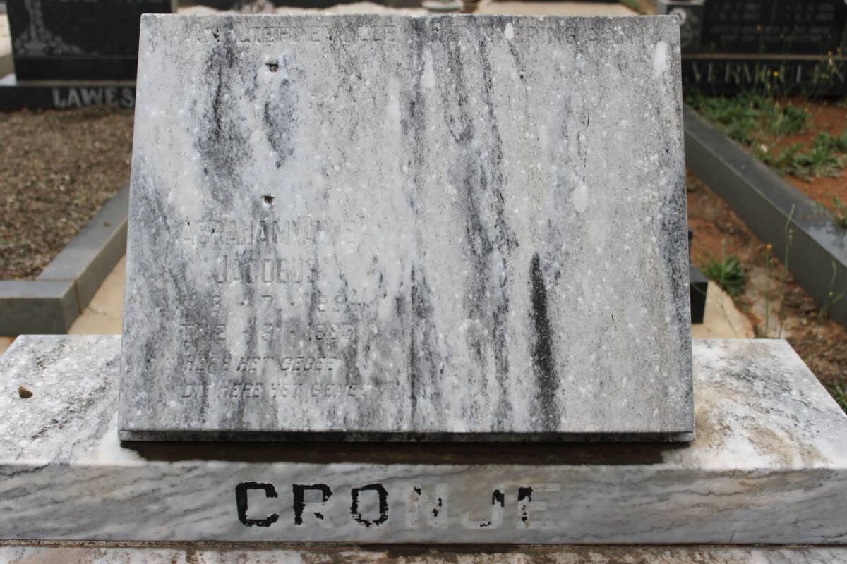 CRONJE Abraham ? Jacobus 1894-198?