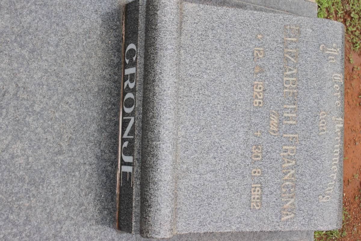 CRONJE Elizabeth Francina 1926-1982