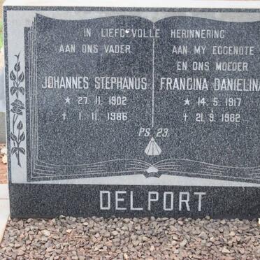 DELPORT Johannes Stephanus 1902-1986 &amp; Francina Danielina 1917-1982