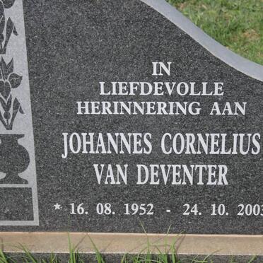 DEVENTER Johannes Cornelius, van 1952-2003