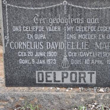 DELPORT Cornelius David 1900-1973 &amp; Ellie Maria DAVEL 1909-1961