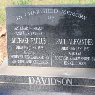 DAVIDSON Michael Paulus -1928 :: DAVIDSON Paul Alexander -1970