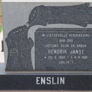 ENSLIN Hendrik Janse 1960-1981