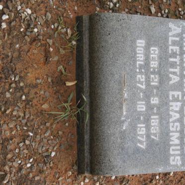 ERASMUS Martha Elsje Aletta 1897-1977