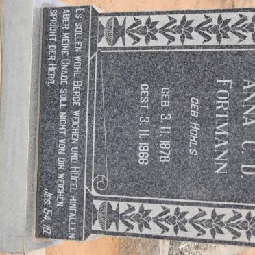 FORTMANN Anna C.D. nee HOHLS 1878-1966