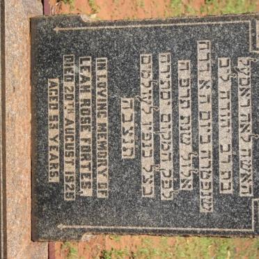 FORTES Leah Rose -1925