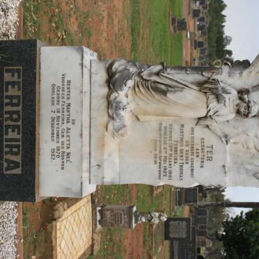 FERREIRA Marthinus Gert Thomas 1861-1927 &amp; Hester Martha Aletta NEL formerly FERREIRA nee VAN ROOYEN 1870-1957