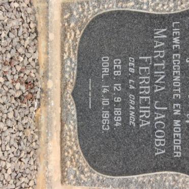 FERREIRA Martina Jacoba nee LE GRANGE 1894-1963