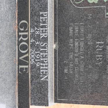 GROVE Peter Stephen 1919-2006 &amp; Ruby 1920-1986