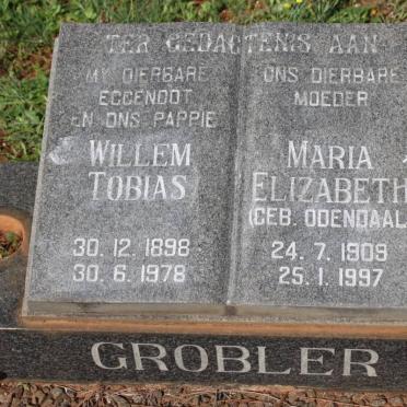 GROBLER Willem Tobias 1898-1978 &amp; Maria Elizabeth ODENDAAL 1909-1997