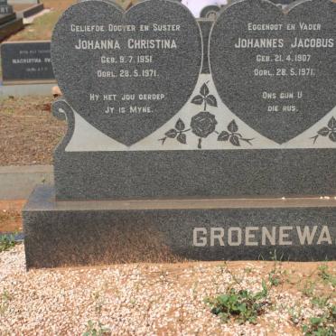 GROENEWALD Johannes Jacobus 1907-1971 :: GROENEWALD Johanna Christina 1951-1971