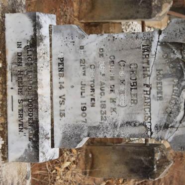 GROBLER Martha Francisca nee MARITZ 1832-1907
